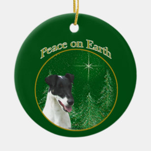 Smooth Fox Terrier Peace Ceramic Ornament