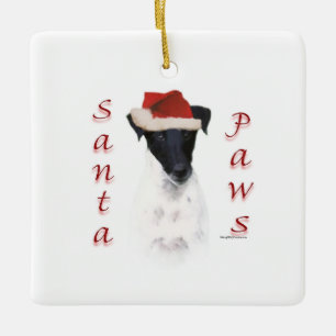 Smooth Fox Terrier Santa Paws Ceramic Ornament