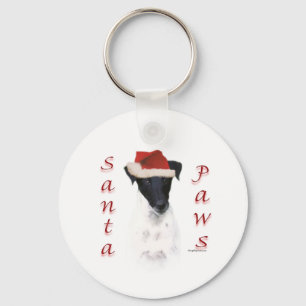 Smooth Fox Terrier Santa Paws Key Ring