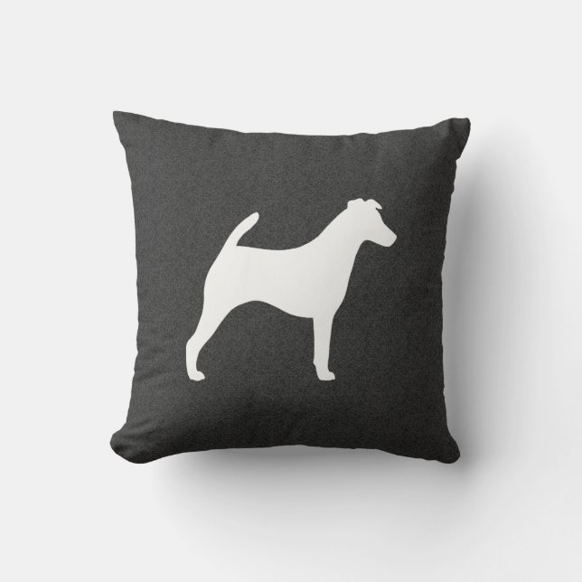 Smooth Fox Terrier Silhouette Cushion (Front)