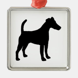 Smooth Fox Terrier silhouette Metal Ornament