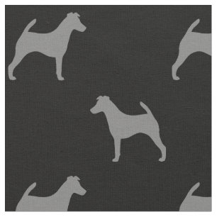 Smooth Fox Terrier Silhouettes Pattern Fabric