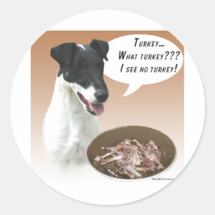 Smooth Fox Terrier Turkey Classic Round Sticker