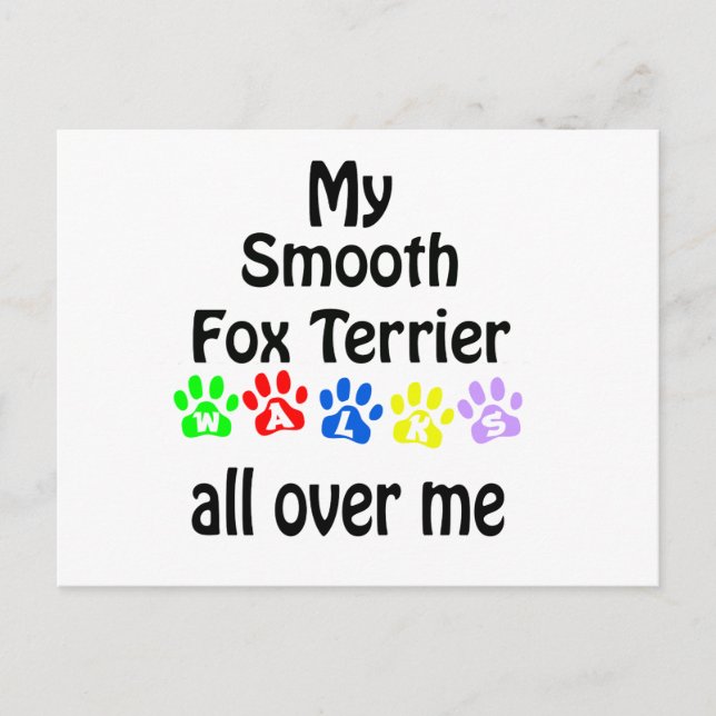 Smooth Fox Terrier Walks Design Postcard (Front)