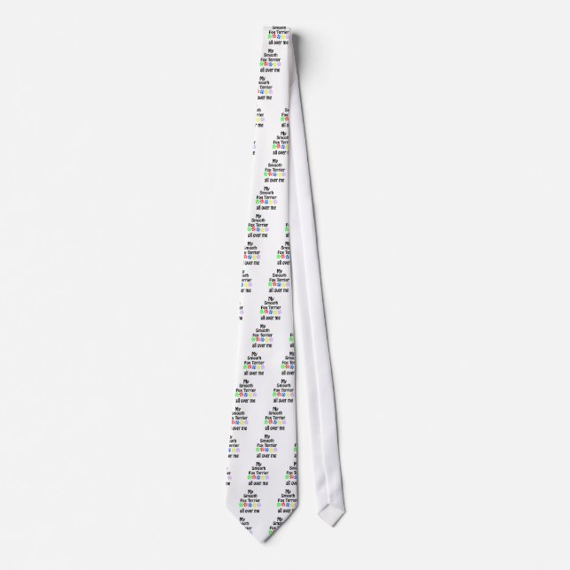 Smooth Fox Terrier Walks Design Tie (Front)