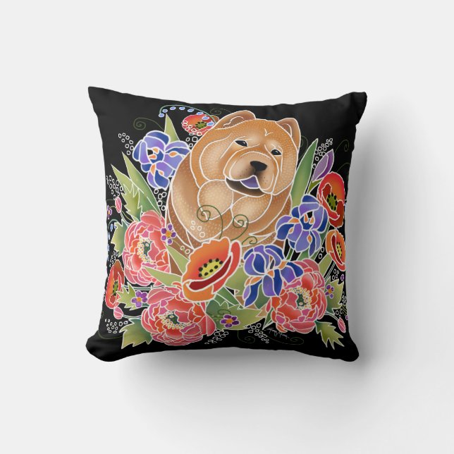 SMOOTH GARDEN PATH  -  Smooth Chow pillow (black) (Front)