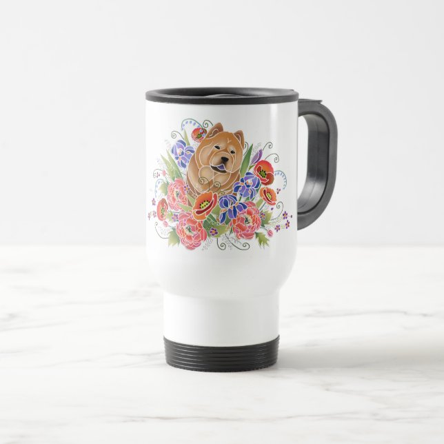 SMOOTH GARDEN PATH  smooth chow travel mug (Front Right)