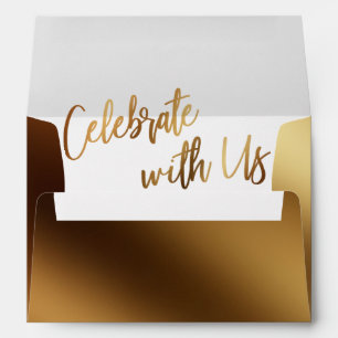 Smooth Gold, Celebrate with Us Return Address Envelope