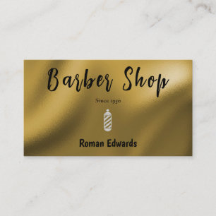 Smooth Gold Foil for Barber Shop Business Card