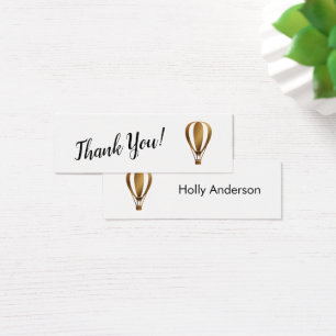 Smooth Gold Hot Air Balloon Thank You Insert Card