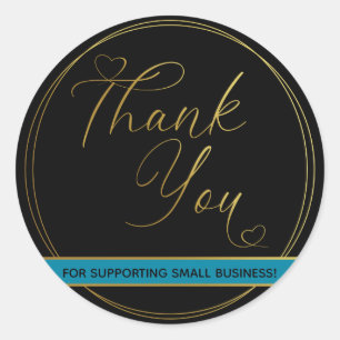Smooth Gold Thank You Label