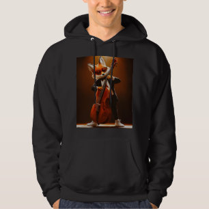 Smooth Jazz Fox Double Bassist Hoodie