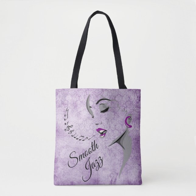 Smooth Jazz Lady Singer Tote Bag (Front)
