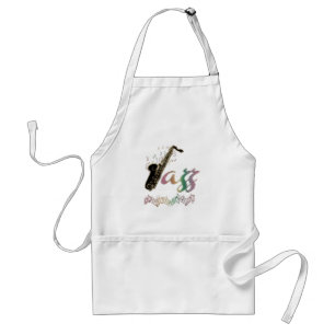 Smooth Jazz Music Saxophone with Music Notes Apron