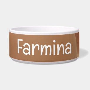 Smooth Minimalist 3D Pet Bowl with FARMINA Text