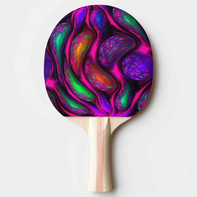 Smooth Move, Colourful Jewelled Metallic Rainbow Ping Pong Paddle (Front)