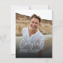 Smooth Note Graduation Announcement Postcard