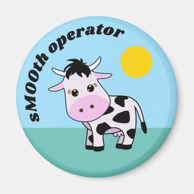 "sMOOth operator" Cute Cow Magnet (Front)