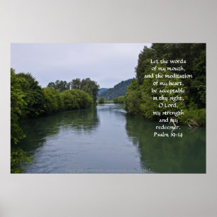 Smooth River Print w/Scripture Verse