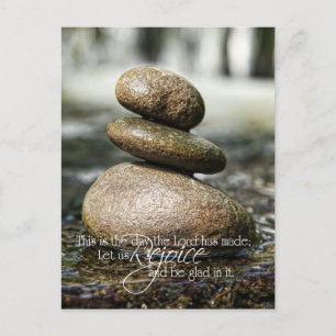 Smooth Rocks in Water Psalm 118 Postcard