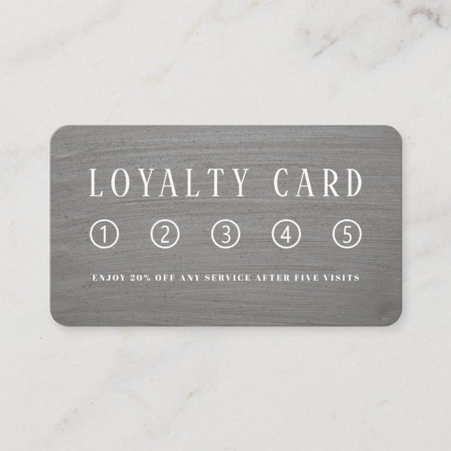 Smooth Rustic Clay Effect Loyalty Card (Front)