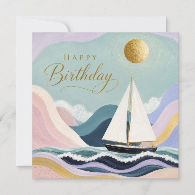 Smooth Sailing into Another Year Card (Front)