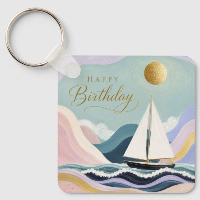 Smooth Sailing into Another Year Key Ring (Front)