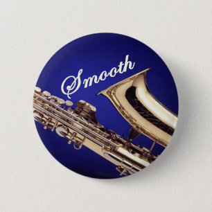 Smooth Saxophone 6 Cm Round Badge