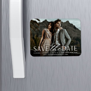 Smooth Script   Horizontal Photo Save the Date Magnet