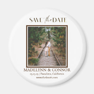 Smooth Script Photo Save the Date Magnet