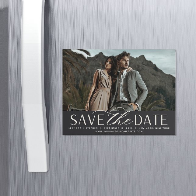 Smooth Script | Photo Save the Date Magnet (Creator Uploaded)