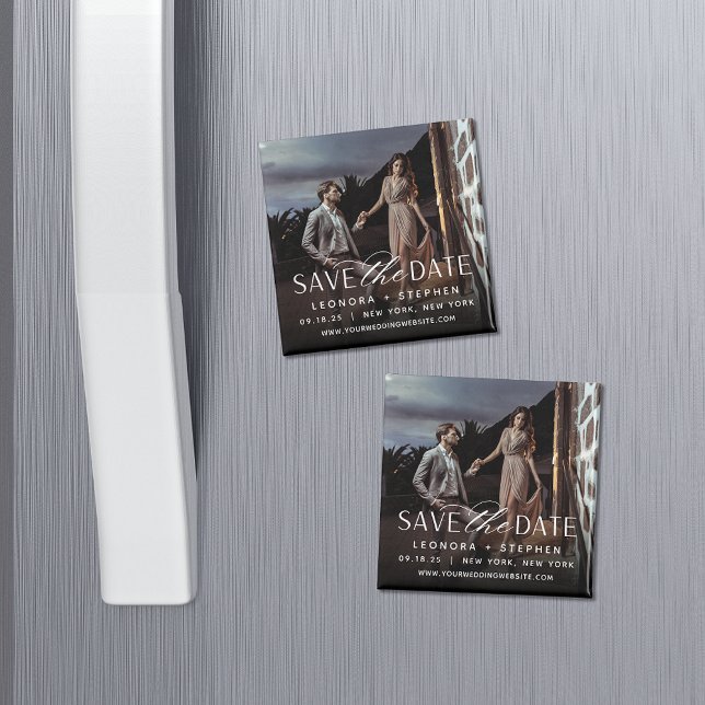 Smooth Script | Photo Save the Date Magnet (Creator Uploaded)