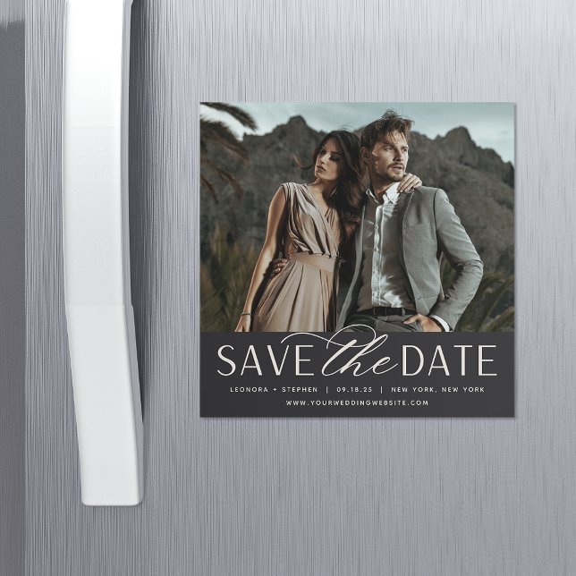 Smooth Script | Photo Save the Date Magnet (Creator Uploaded)