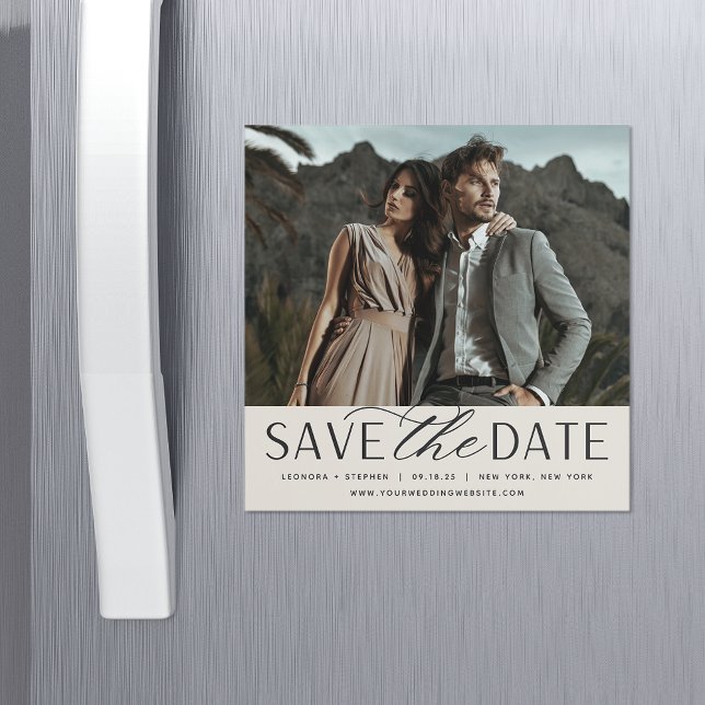 Smooth Script | Photo Save the Date Magnet (Creator Uploaded)