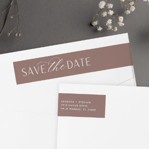 Smooth Script   Save the Date Return Address Wrap Around Label