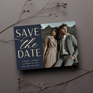 Smooth Script Single Photo Save the Date