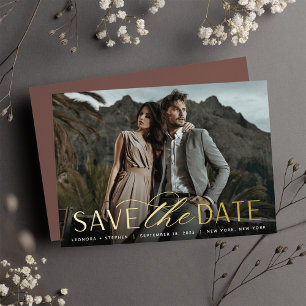 Smooth Script Single Photo Save the Date