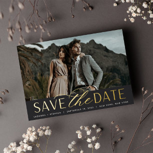 Smooth Script Single Photo Save the Date
