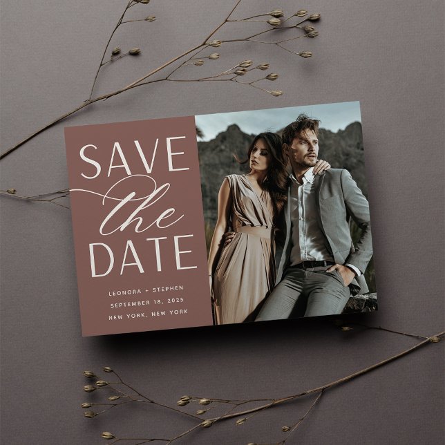 Smooth Script | Single Photo Wedding Save The Date (Creator Uploaded)