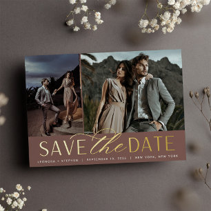 Smooth Script Two Photo Save the Date