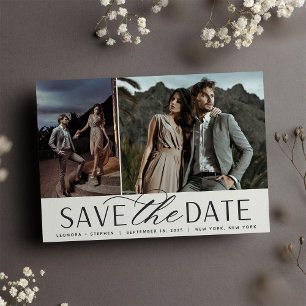 Smooth Script   Two Photo Wedding Save The Date