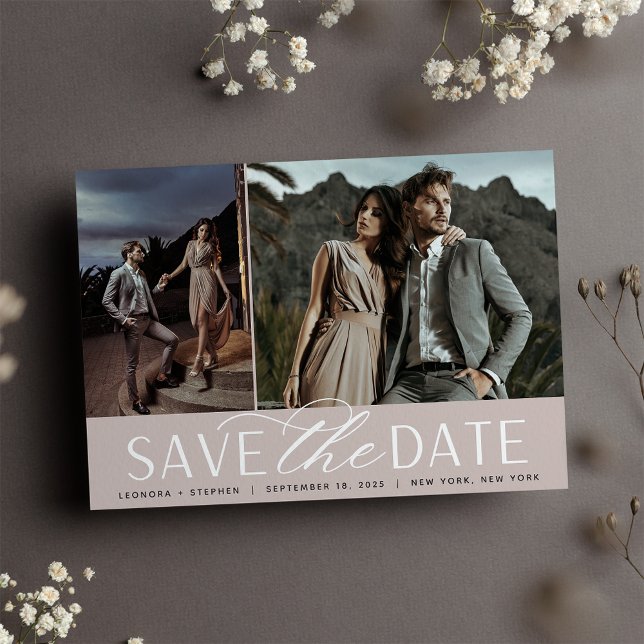 Smooth Script | Two Photo Wedding Save The Date (Creator Uploaded)