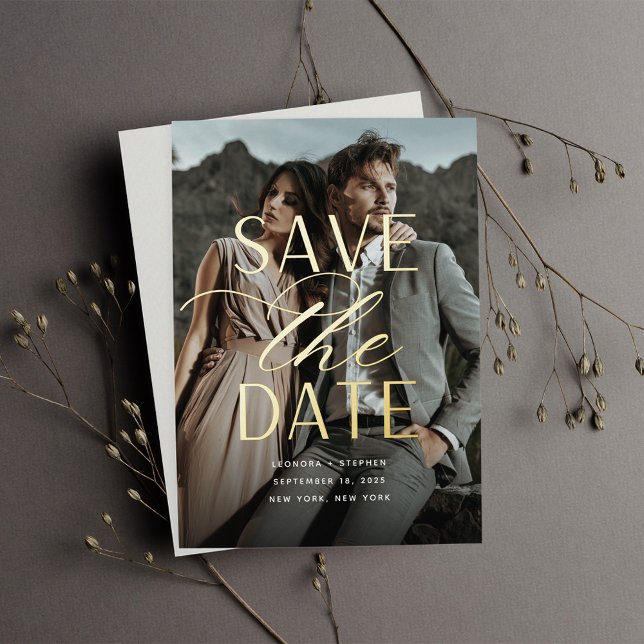 Smooth Script | Vertical Photo Save the Date (Creator Uploaded)