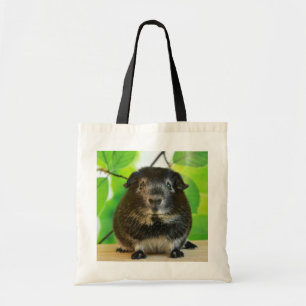 Smooth, Silver Fox Guinea Pig and Leaves Tote Bag