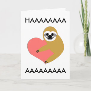 Smooth Sloth Valentine's Day II Holiday Card