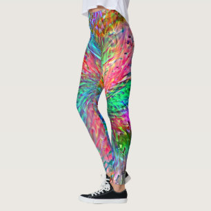 Smooth spiral in overlapping showy coloured spots leggings