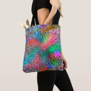 Smooth spiral in overlapping showy coloured spots tote bag