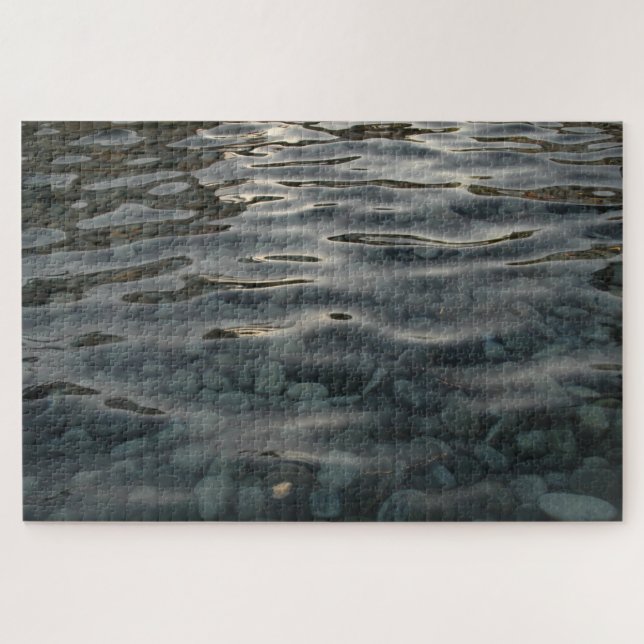 Smooth Stones in Rippled Water Series, Photo 1 Jigsaw Puzzle (Horizontal)