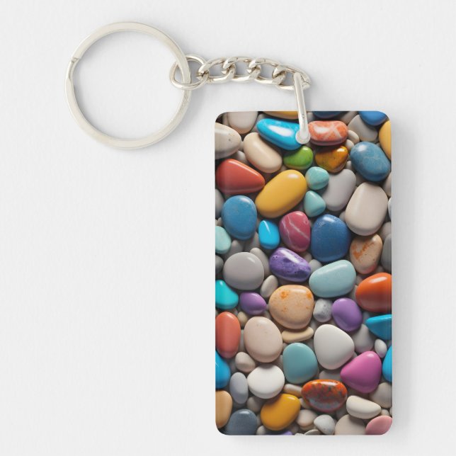 Smooth Stones Rectangle Keychain (Front)