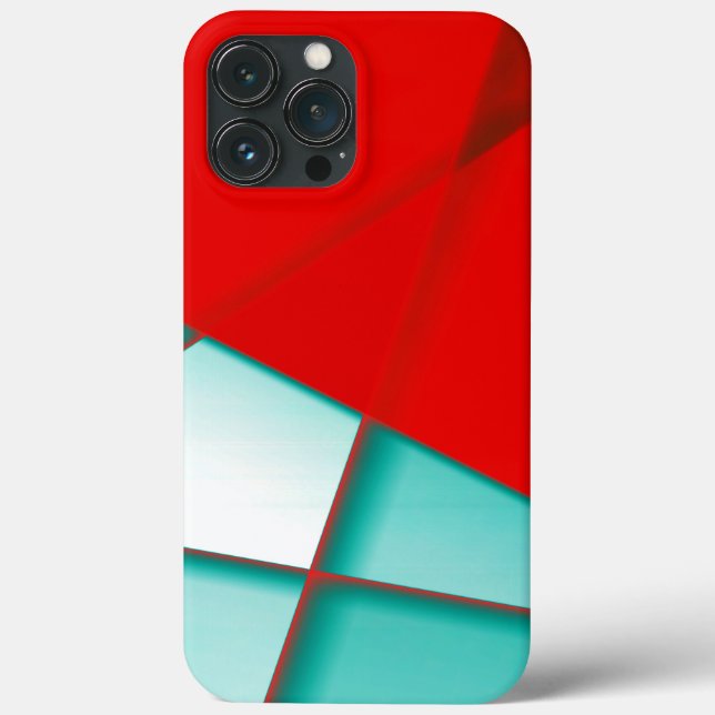 Smooth turcoise trapeze rectangle under red sheet  Case-Mate iPhone case (Back)
